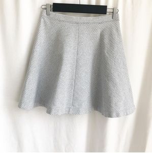 Uniqlo grey and white stripe a-line skirt
